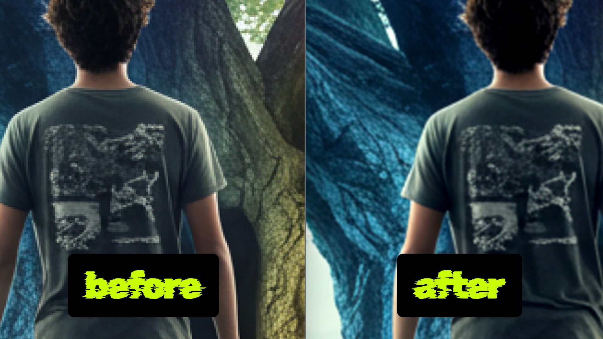 This is the before and after result